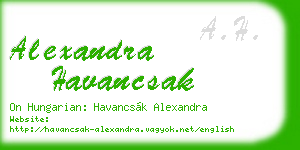 alexandra havancsak business card
